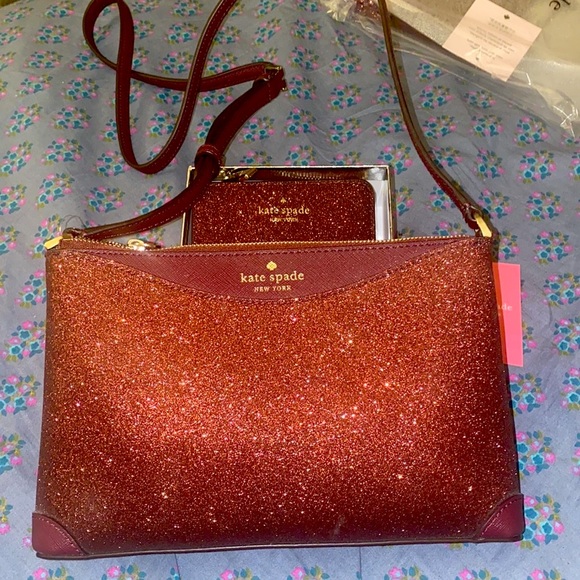 kate spade Handbags - Kate Spade Glittery crossbody and wallet combo *NWT